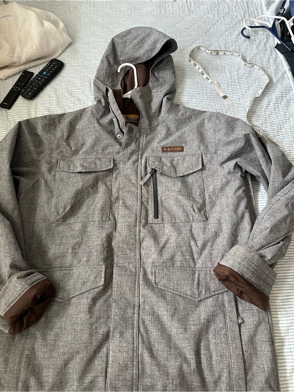 Burton Men’s Heather Gray Hooded Ski & Snowboard Jacket
